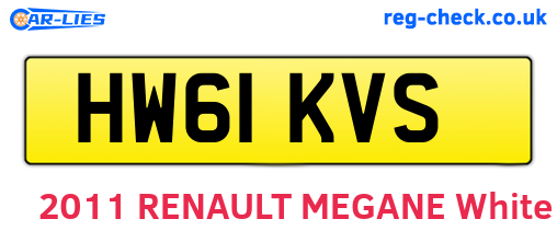 HW61KVS are the vehicle registration plates.