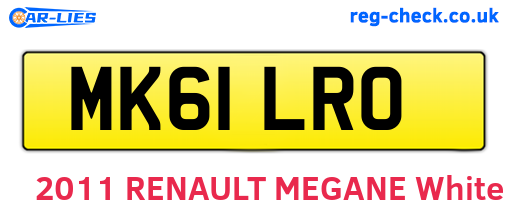 MK61LRO are the vehicle registration plates.