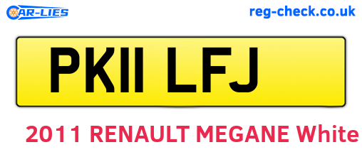 PK11LFJ are the vehicle registration plates.