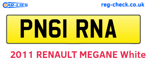PN61RNA are the vehicle registration plates.