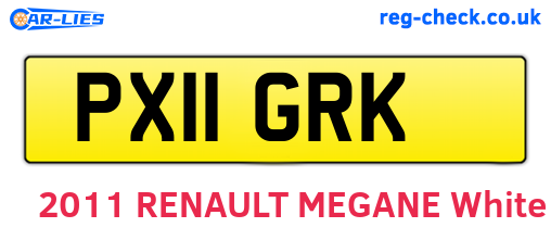 PX11GRK are the vehicle registration plates.