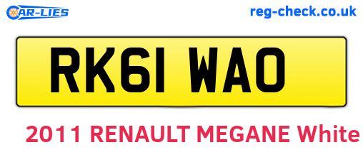 RK61WAO are the vehicle registration plates.