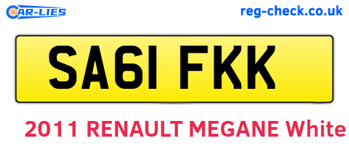 SA61FKK are the vehicle registration plates.