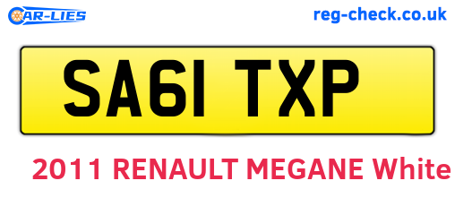 SA61TXP are the vehicle registration plates.