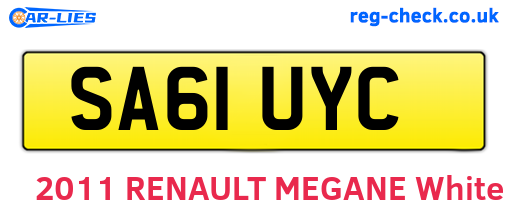 SA61UYC are the vehicle registration plates.