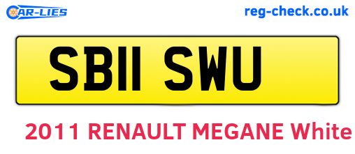 SB11SWU are the vehicle registration plates.