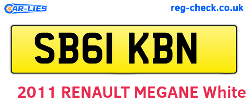 SB61KBN are the vehicle registration plates.