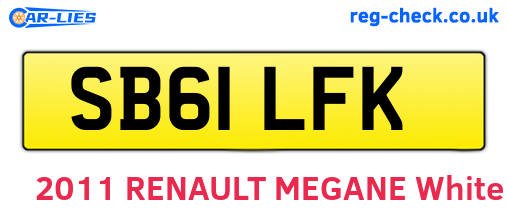 SB61LFK are the vehicle registration plates.