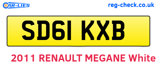 SD61KXB are the vehicle registration plates.