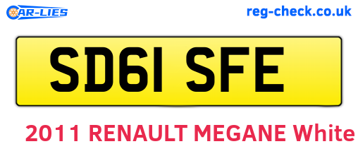 SD61SFE are the vehicle registration plates.