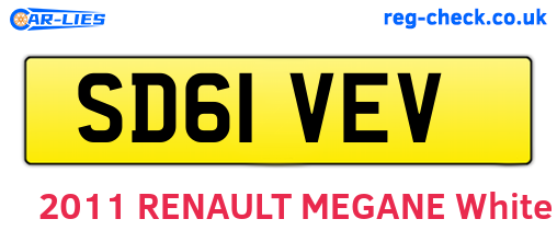 SD61VEV are the vehicle registration plates.