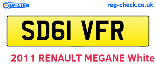 SD61VFR are the vehicle registration plates.