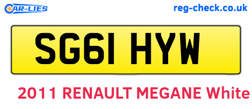 SG61HYW are the vehicle registration plates.