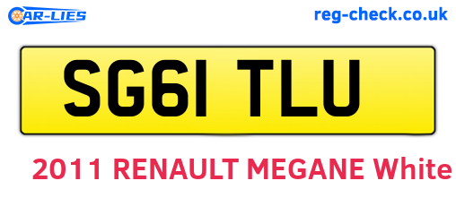 SG61TLU are the vehicle registration plates.