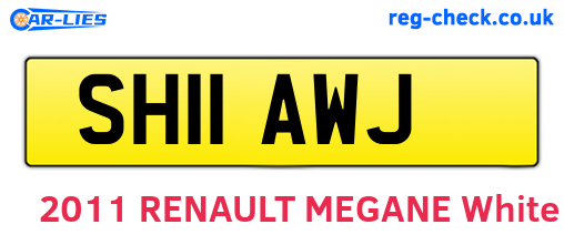 SH11AWJ are the vehicle registration plates.