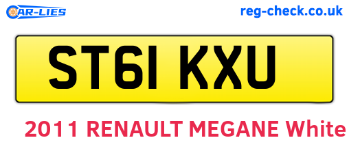 ST61KXU are the vehicle registration plates.