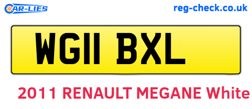WG11BXL are the vehicle registration plates.