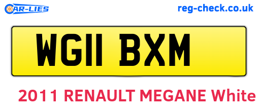 WG11BXM are the vehicle registration plates.