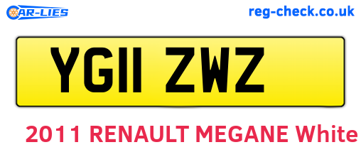 YG11ZWZ are the vehicle registration plates.