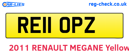 RE11OPZ are the vehicle registration plates.