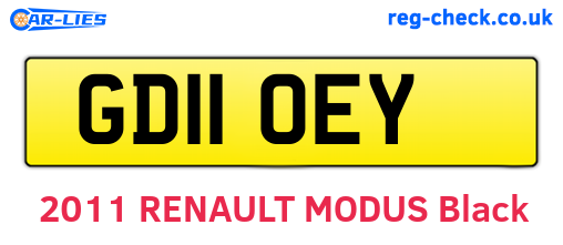 GD11OEY are the vehicle registration plates.