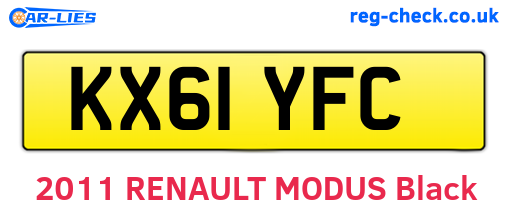 KX61YFC are the vehicle registration plates.