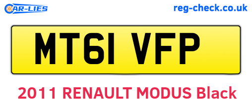 MT61VFP are the vehicle registration plates.