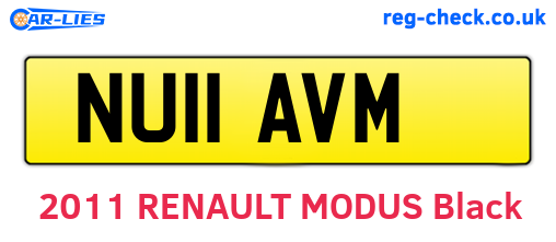 NU11AVM are the vehicle registration plates.