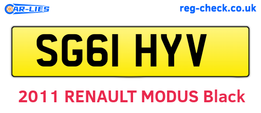 SG61HYV are the vehicle registration plates.