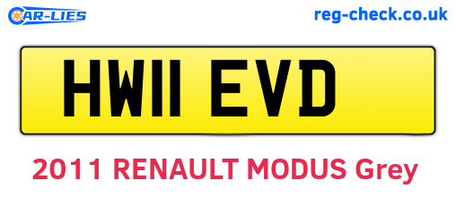 HW11EVD are the vehicle registration plates.