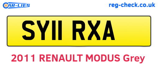 SY11RXA are the vehicle registration plates.