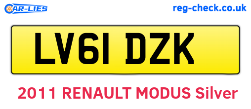 LV61DZK are the vehicle registration plates.