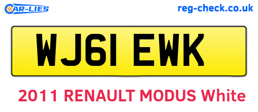 WJ61EWK are the vehicle registration plates.