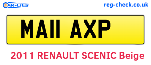 MA11AXP are the vehicle registration plates.