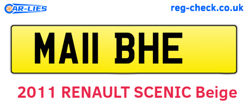 MA11BHE are the vehicle registration plates.