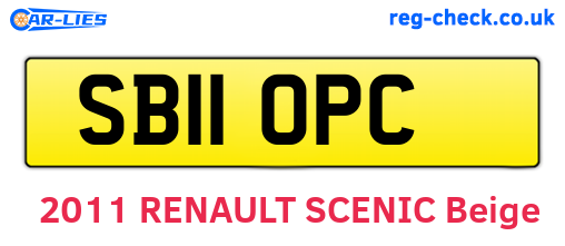 SB11OPC are the vehicle registration plates.