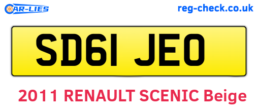 SD61JEO are the vehicle registration plates.