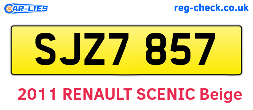 SJZ7857 are the vehicle registration plates.
