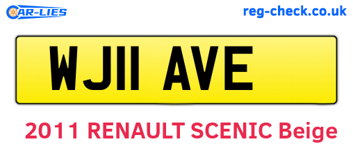 WJ11AVE are the vehicle registration plates.
