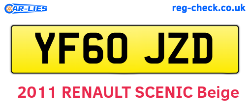 YF60JZD are the vehicle registration plates.
