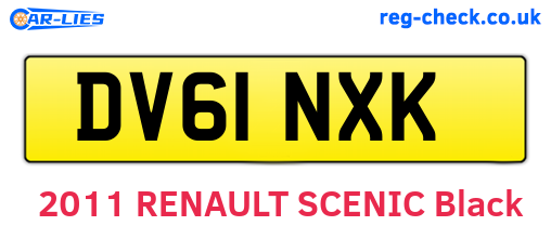 DV61NXK are the vehicle registration plates.