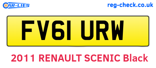 FV61URW are the vehicle registration plates.