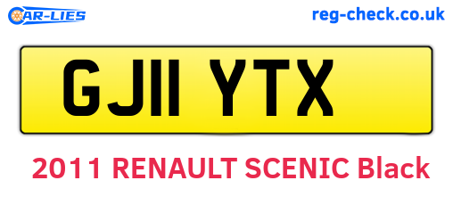 GJ11YTX are the vehicle registration plates.