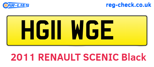 HG11WGE are the vehicle registration plates.