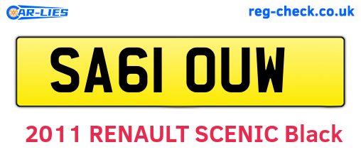 SA61OUW are the vehicle registration plates.