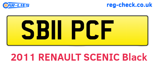 SB11PCF are the vehicle registration plates.