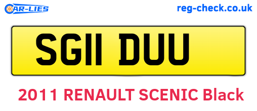 SG11DUU are the vehicle registration plates.