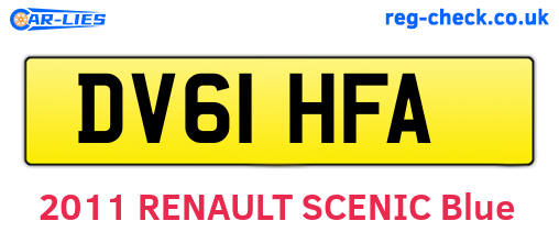 DV61HFA are the vehicle registration plates.