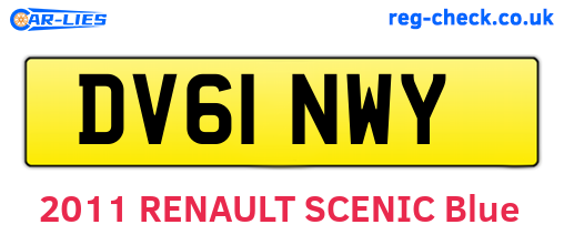 DV61NWY are the vehicle registration plates.