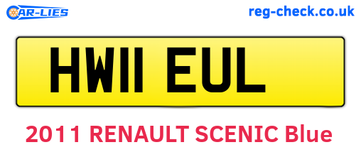 HW11EUL are the vehicle registration plates.